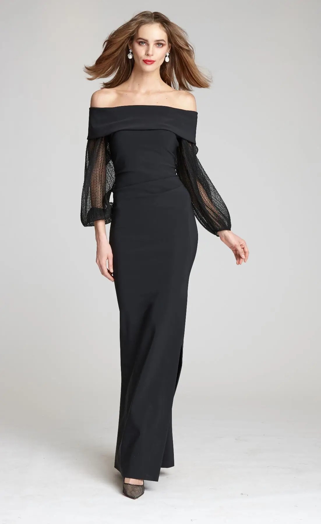 women in black dress