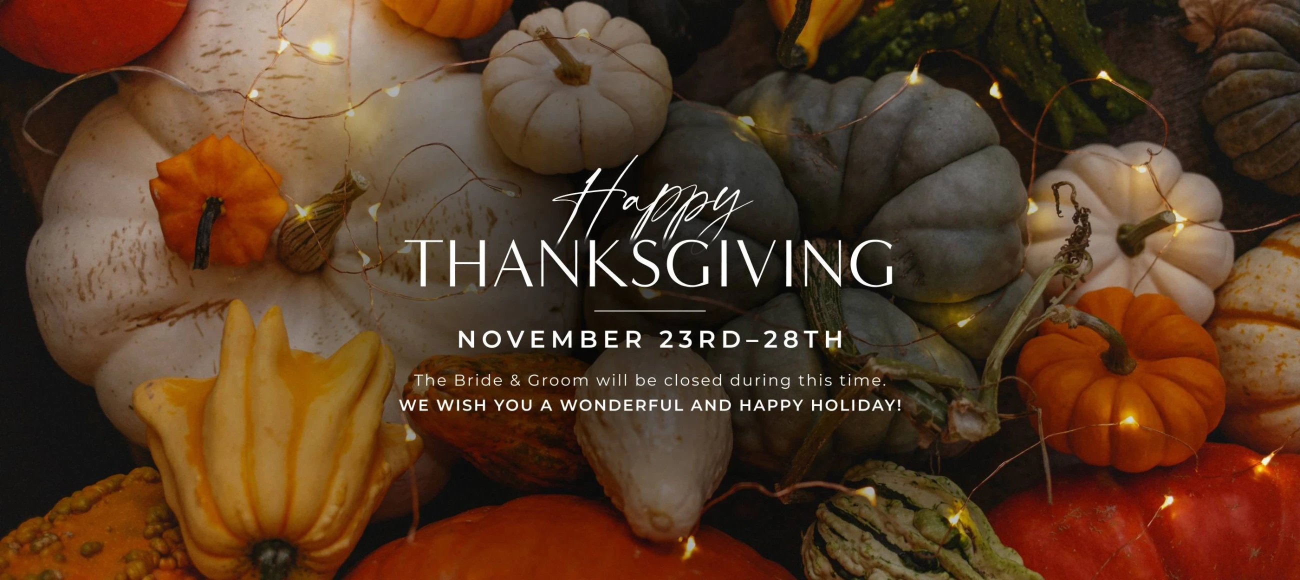 Thanksgiving desktop banner, with pumpkins on the background